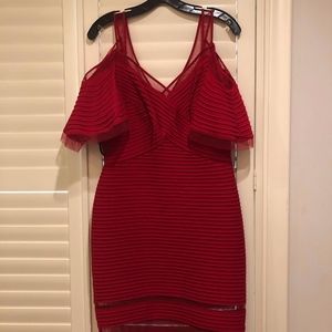 Pintucked Cold-Shoulder Cocktail Dre